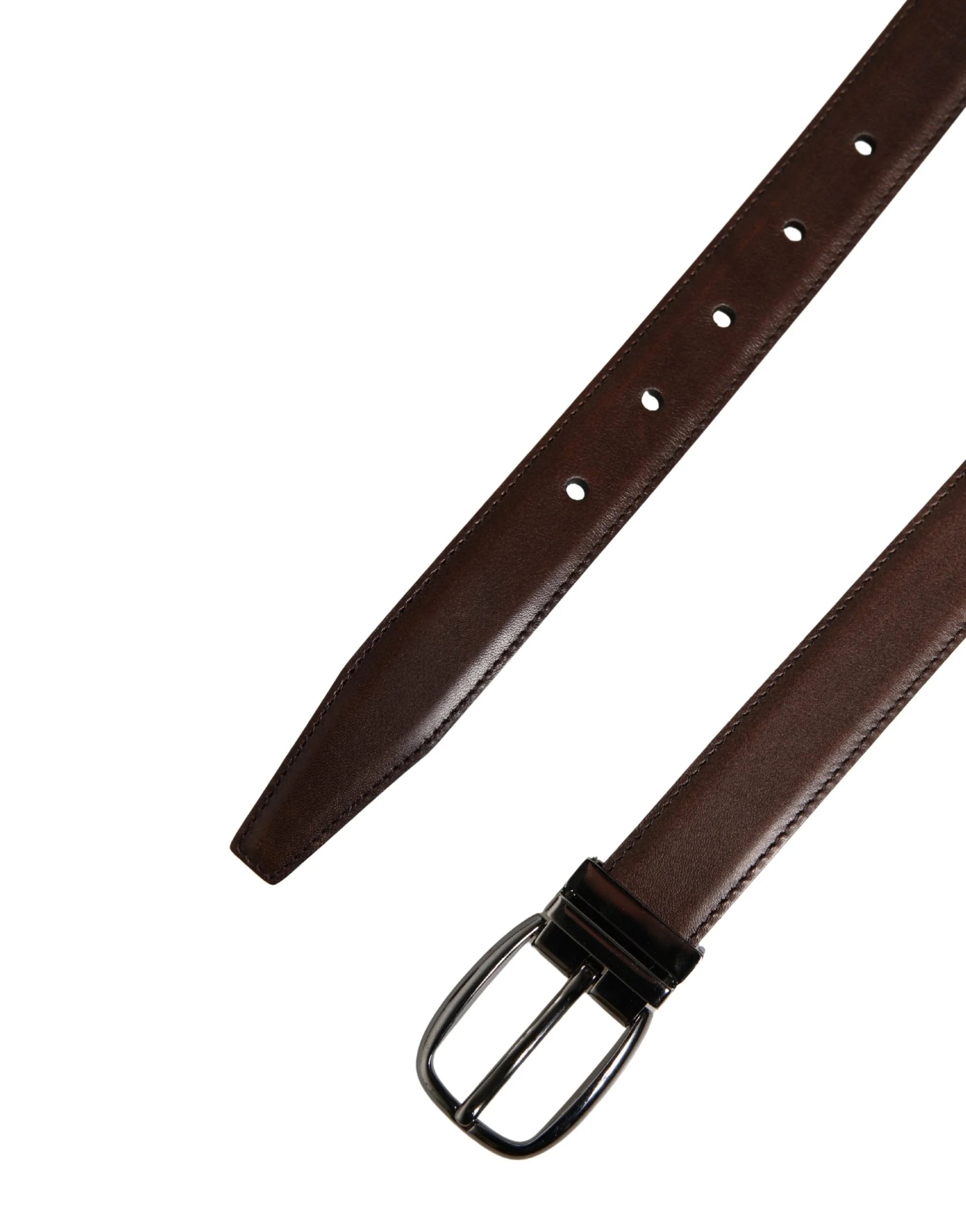 Dolce & Gabbana Herr Brun Klassisk Läder Bält med Metallspänne - 95 cm / 38 Tum