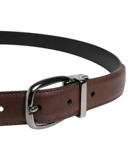 Dolce & Gabbana Herr Brun Klassisk Läder Bält med Metallspänne - 95 cm / 38 Tum