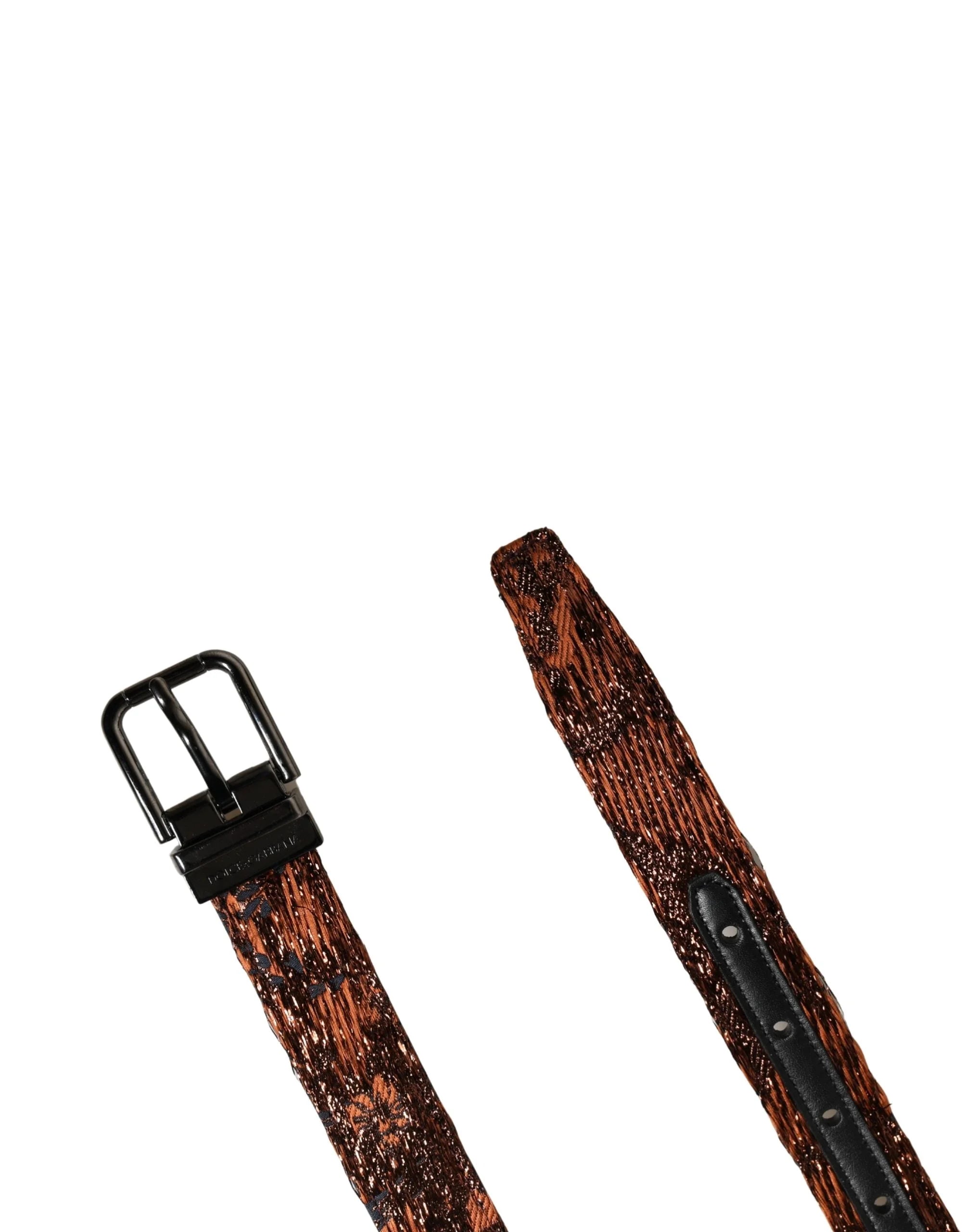 Dolce & Gabbana Men Brown Classic Polyester Metal Buckle Belt - 90 cm / 36 Inches