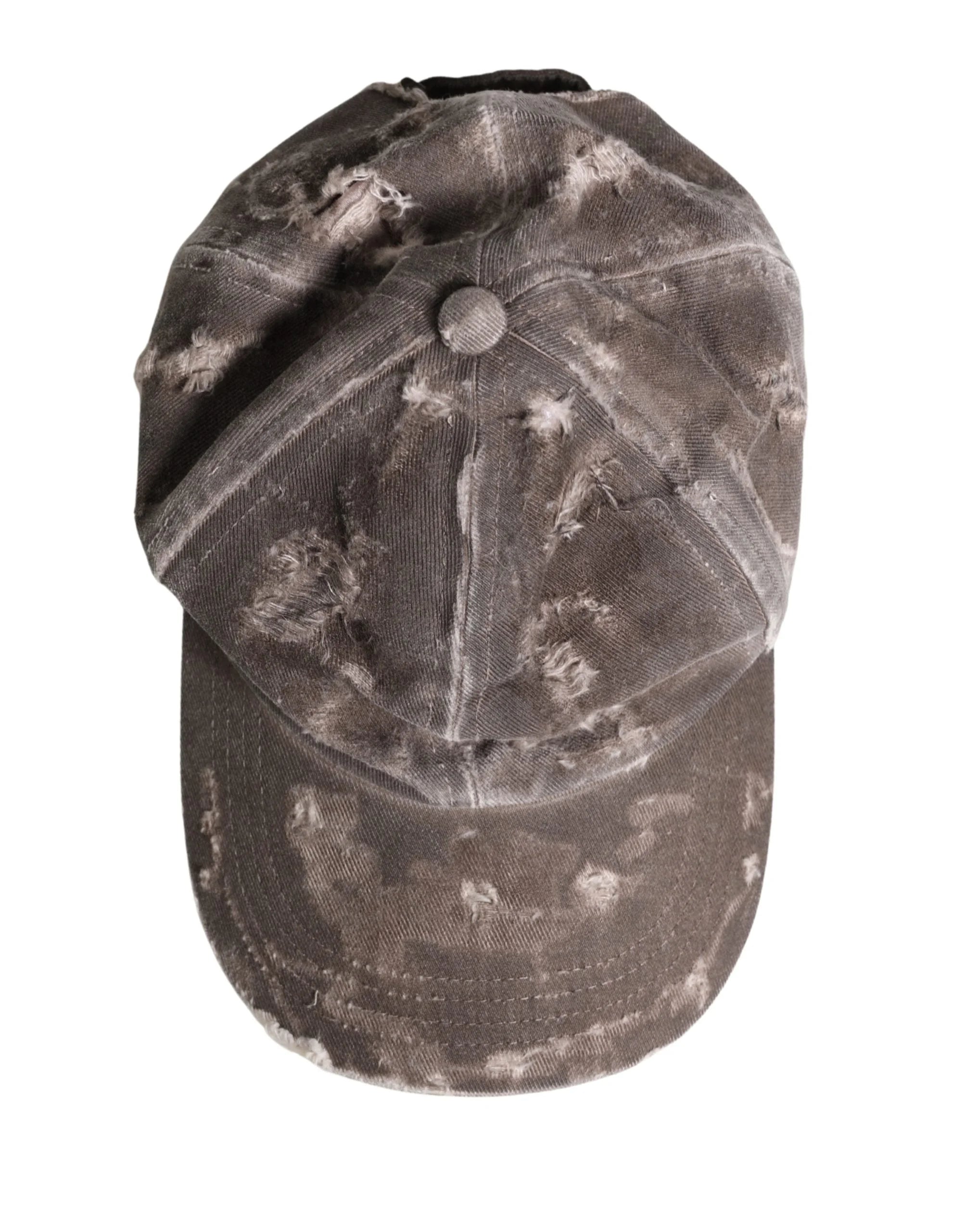 Dolce & Gabbana Men Brown Cotton Distressed Baseball Capello Hat - 58 cm|M - Baseball Caps