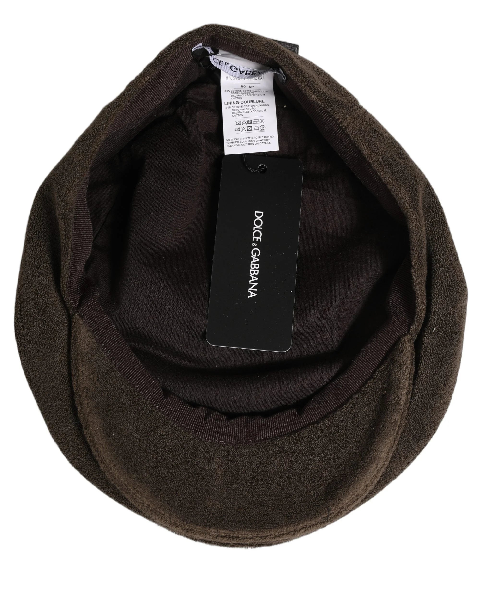Dolce & Gabbana Men Brown Cotton Newsboy Cloth Capello Hat - 60 cm|XL