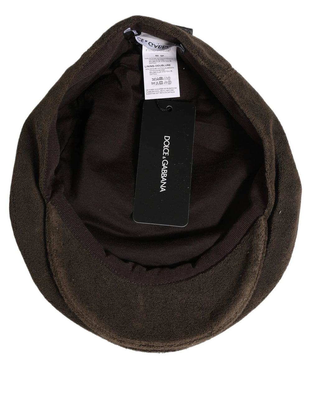 Dolce & Gabbana Men Brown Cotton Newsboy Cloth Capello Hat - 60 cm|XL