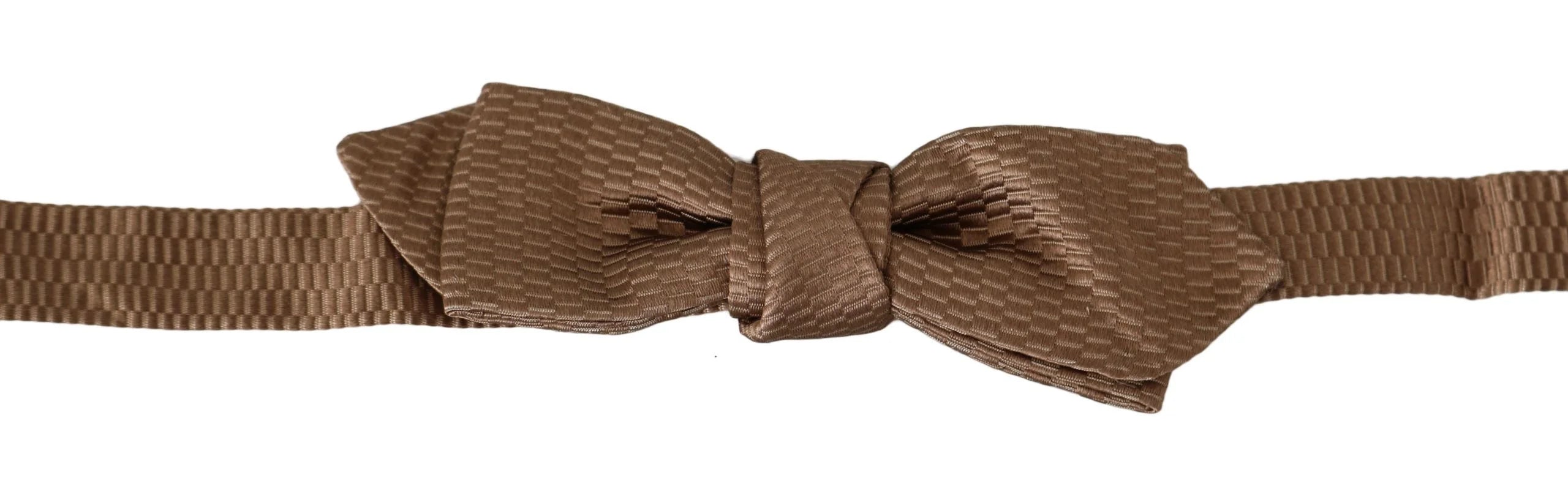 Dolce & Gabbana Men Brown Gold Adjustable Neck Papillon Bow Tie - Neckties