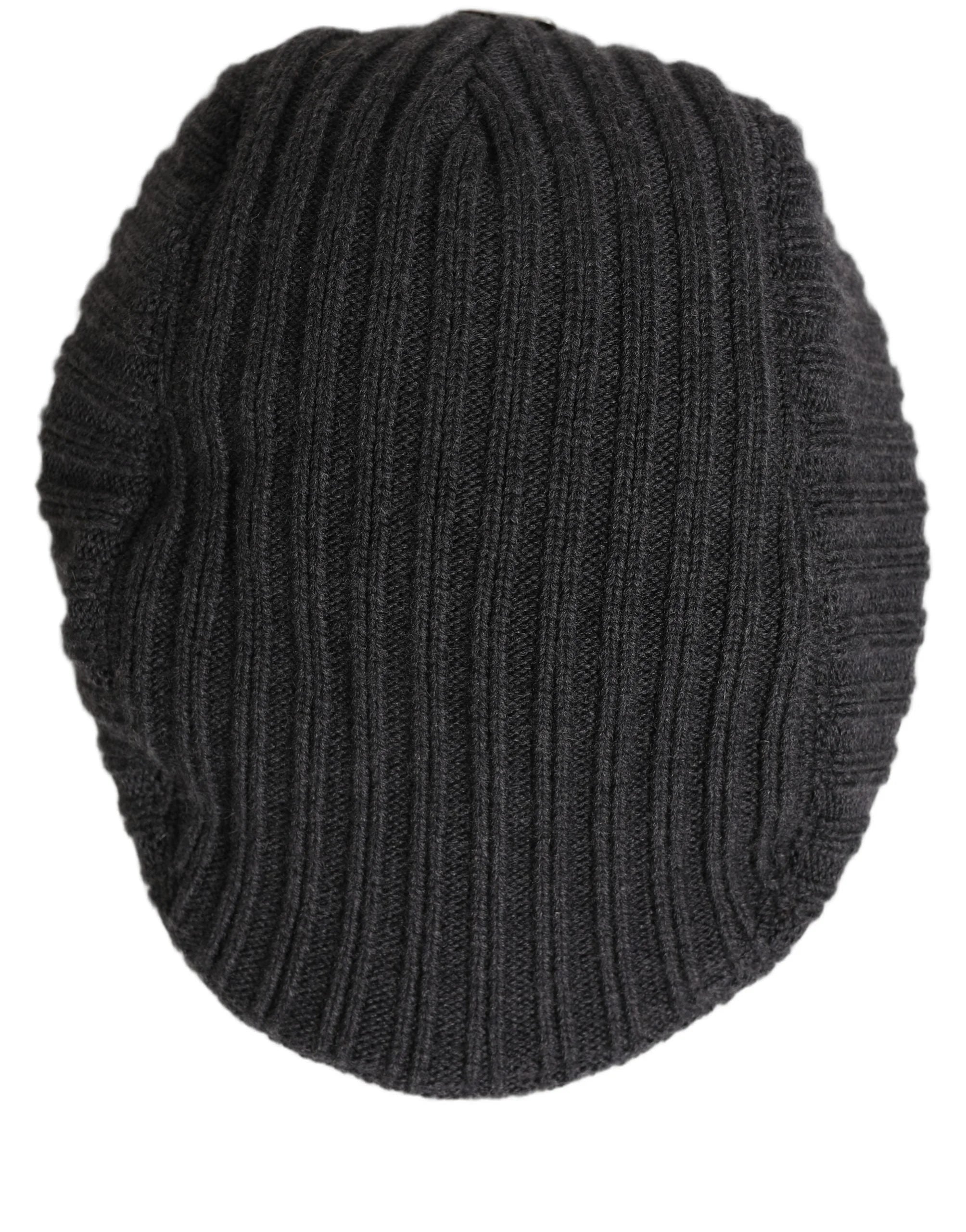 Dolce & Gabbana Men Dark Gray Wool Knitted Newsboy Capello Hat - 58 cm|M