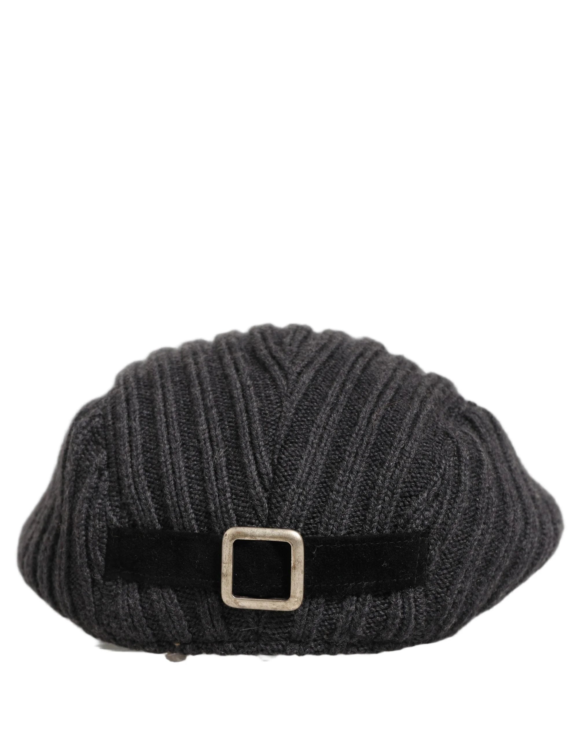 Dolce & Gabbana Men Dark Gray Wool Knitted Newsboy Capello Hat - 58 cm|M