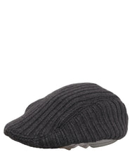 Dolce & Gabbana Men Dark Gray Wool Knitted Newsboy Capello Hat - 58 cm|M