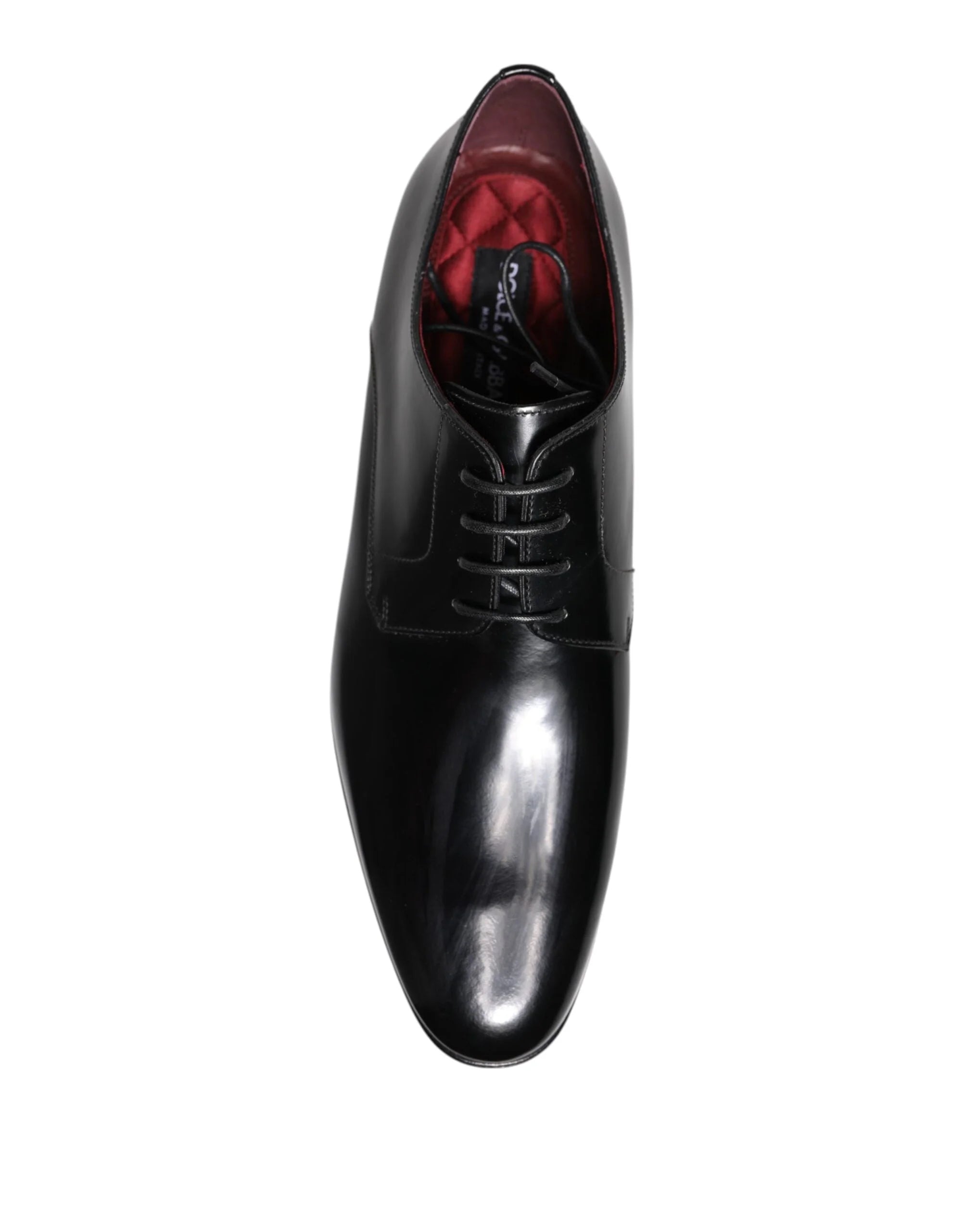 Dolce & Gabbana Men Dress Black Calfskin Leather Derby Shoes - EU41.5/US8.5 - Shoes