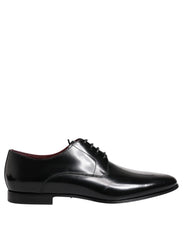 Dolce & Gabbana Men Dress Black Calfskin Leather Derby Shoes - EU41.5/US8.5 - Shoes