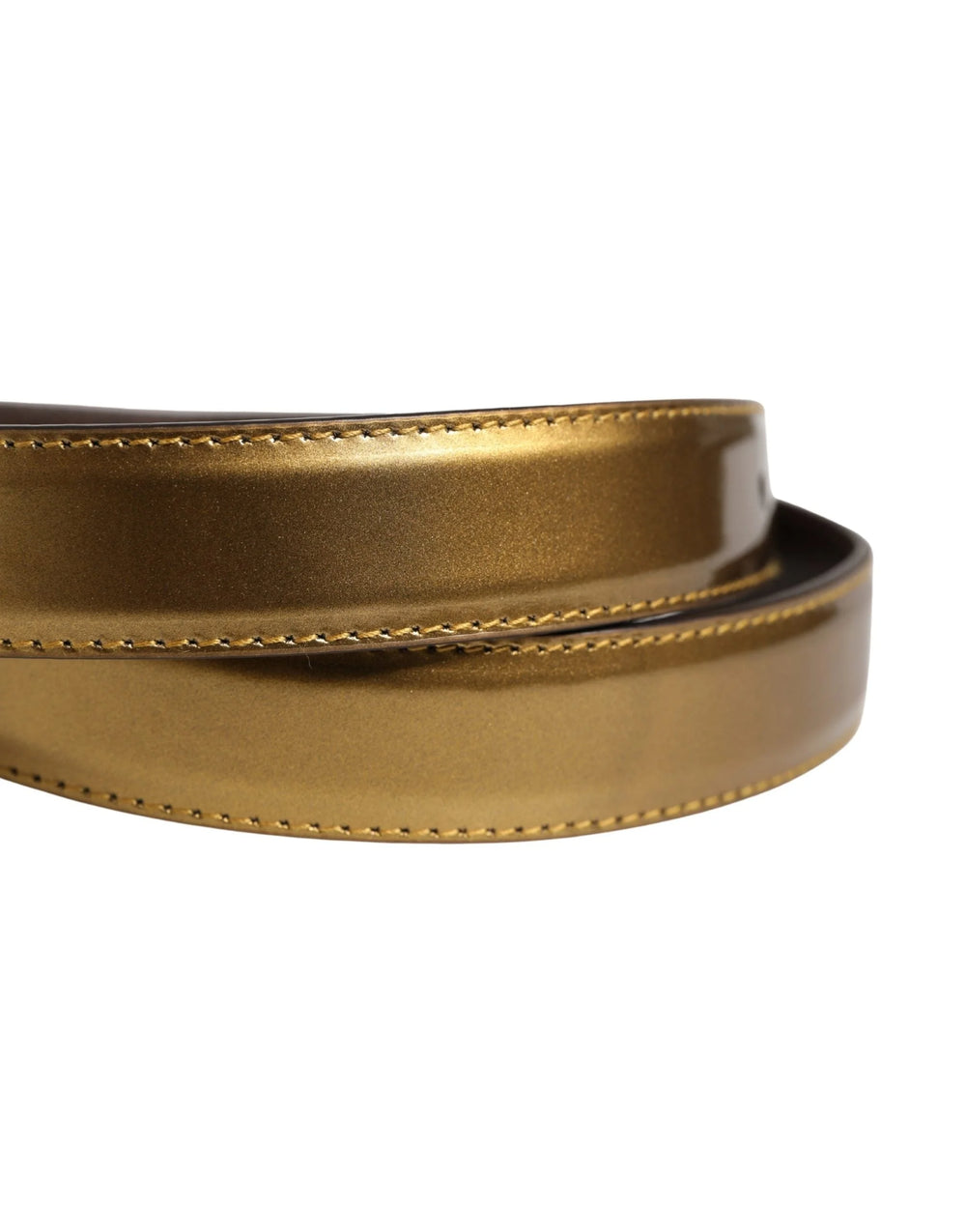 Dolce & Gabbana Men Gold Classic Leather Metal Buckle Belt - 85 cm / 34 Inches