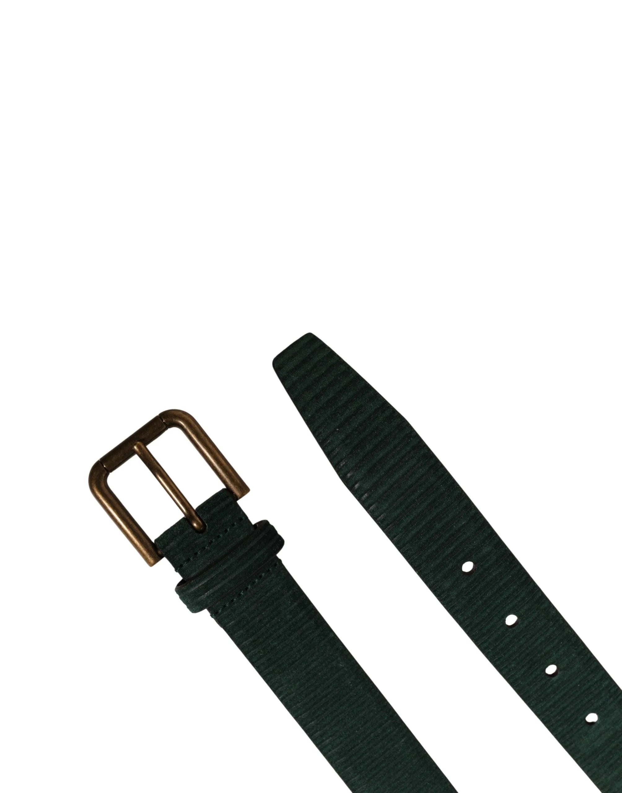 Dolce & Gabbana Men Green Velvet Leather Metal Buckle Belt - 85 cm / 34 Inches