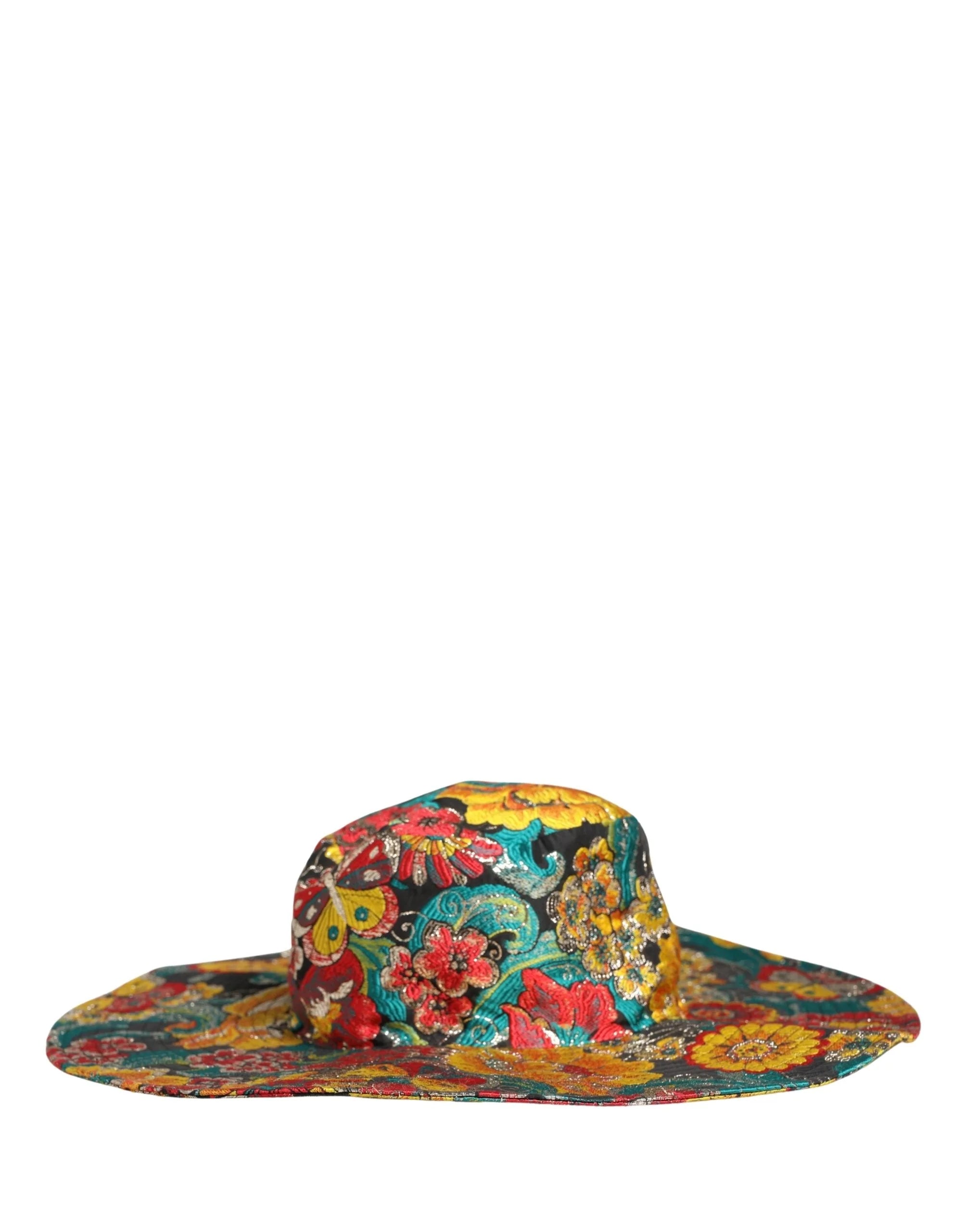 Dolce & Gabbana Herre Multifarvet Brocade Bredskygget Fiskerhat Capello Hat - 60 cm|XL - Solhatte