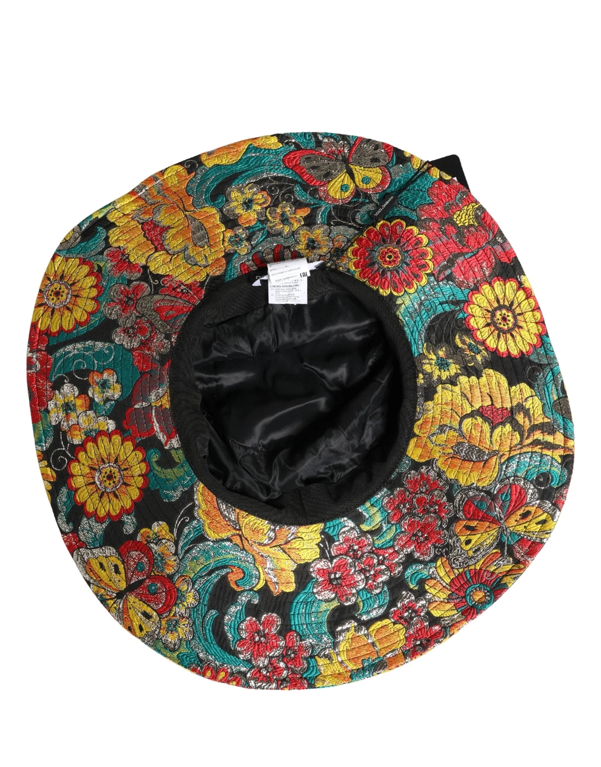 Dolce & Gabbana Herre Multifarvet Brocade Bredskygget Fiskerhat Capello Hat - 60 cm|XL - Solhatte