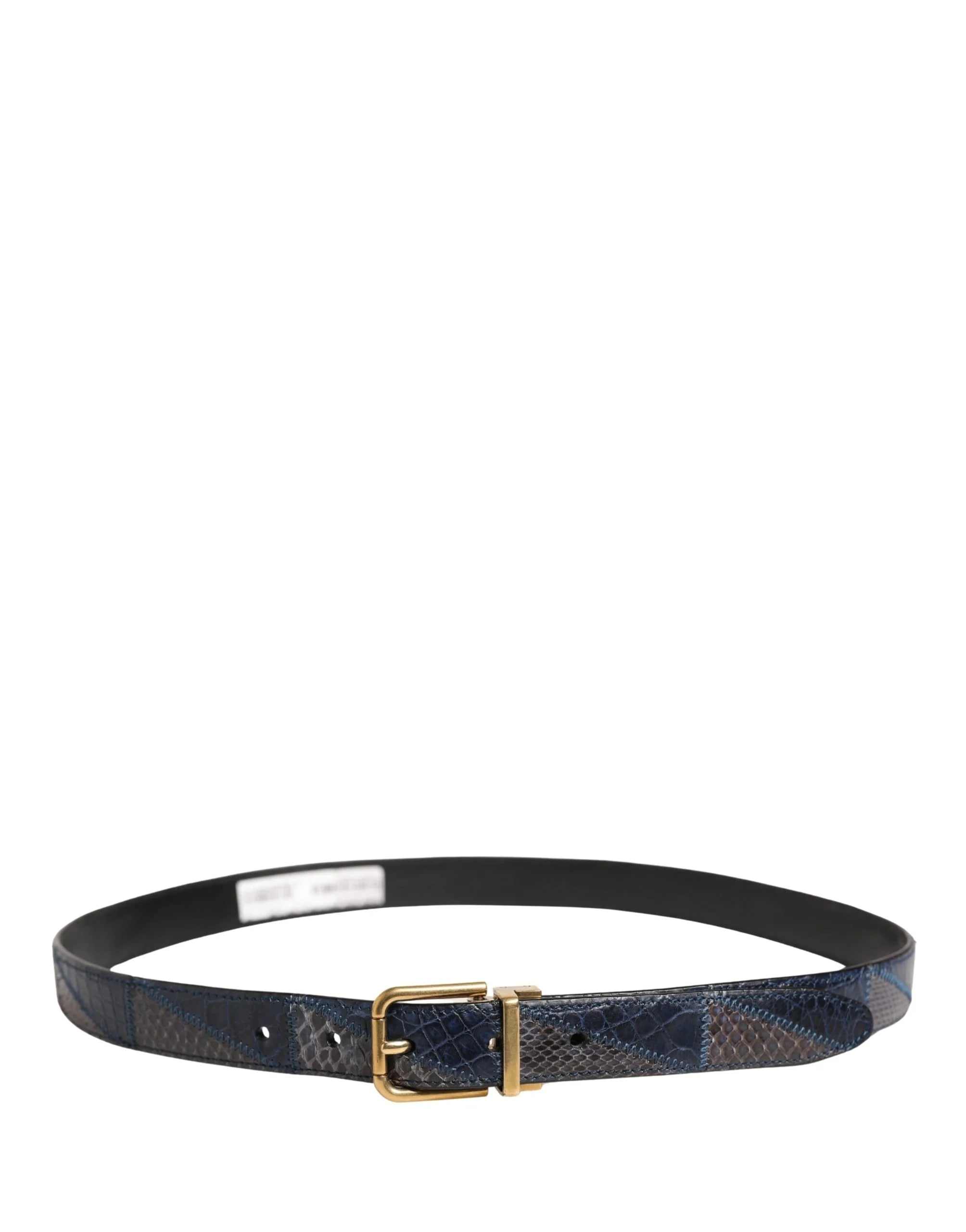 Dolce & Gabbana Men Multicolor Leather Metal Buckle Belt - 90 cm / 36 Inches