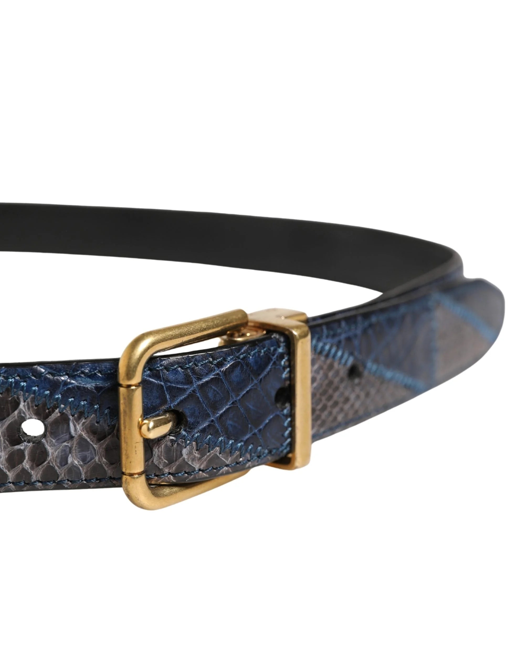 Dolce & Gabbana Men Multicolor Leather Metal Buckle Belt - 90 cm / 36 Inches