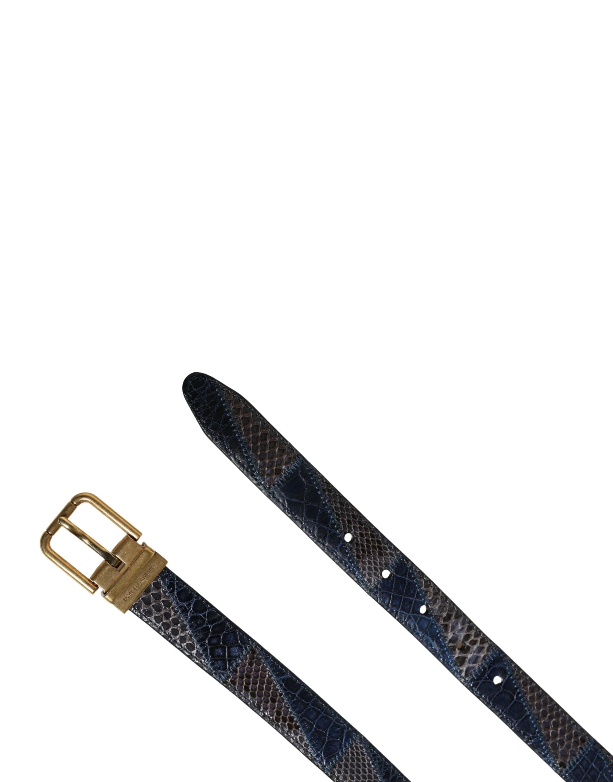 Dolce & Gabbana Men Multicolor Leather Metal Buckle Belt - 90 cm / 36 Inches