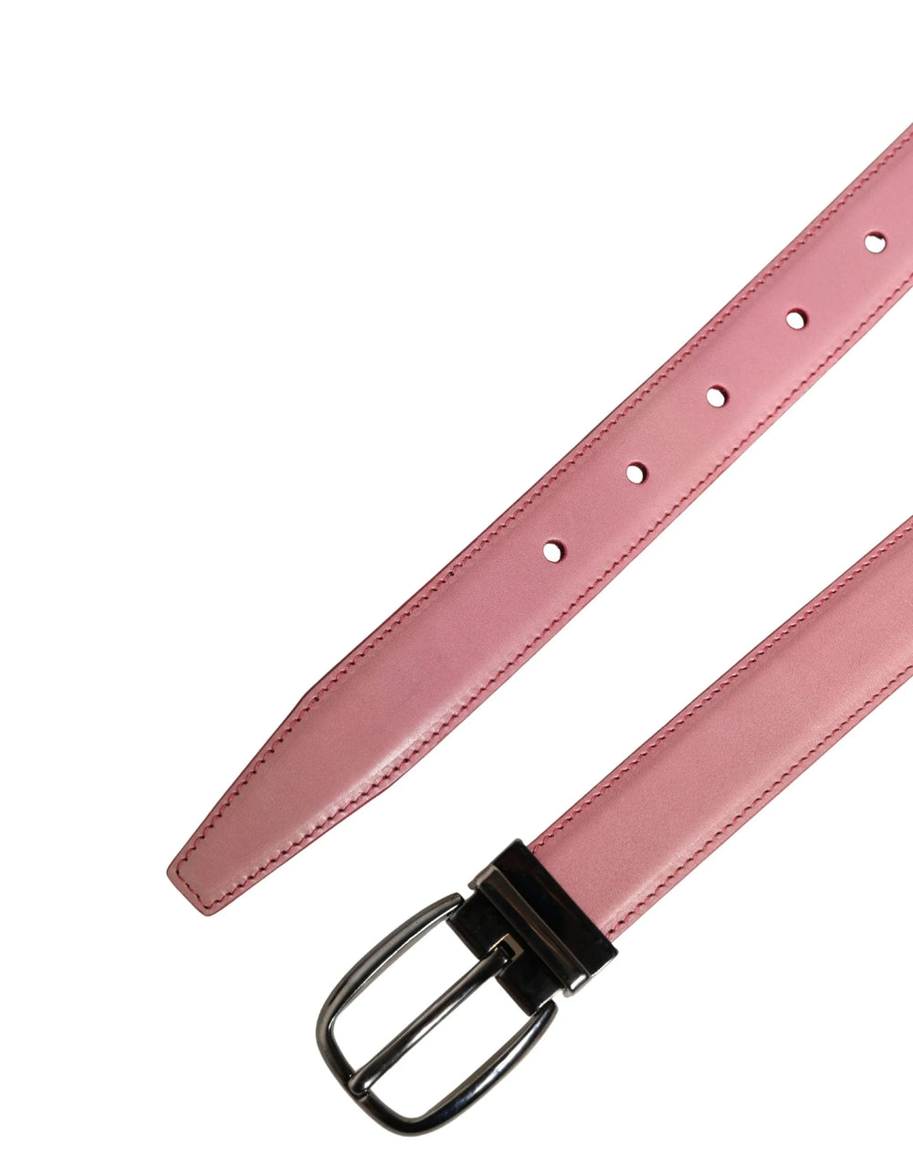 Dolce & Gabbana Men Pink Classic Leather Metal Buckle Belt - 95 cm / 38 Inches