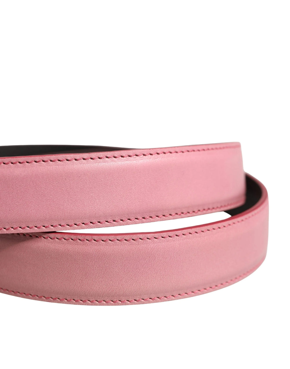 Dolce & Gabbana Men Pink Classic Leather Metal Buckle Belt - 95 cm / 38 Inches