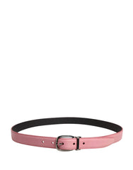 Dolce & Gabbana Men Pink Classic Leather Metal Buckle Belt - 95 cm / 38 Inches