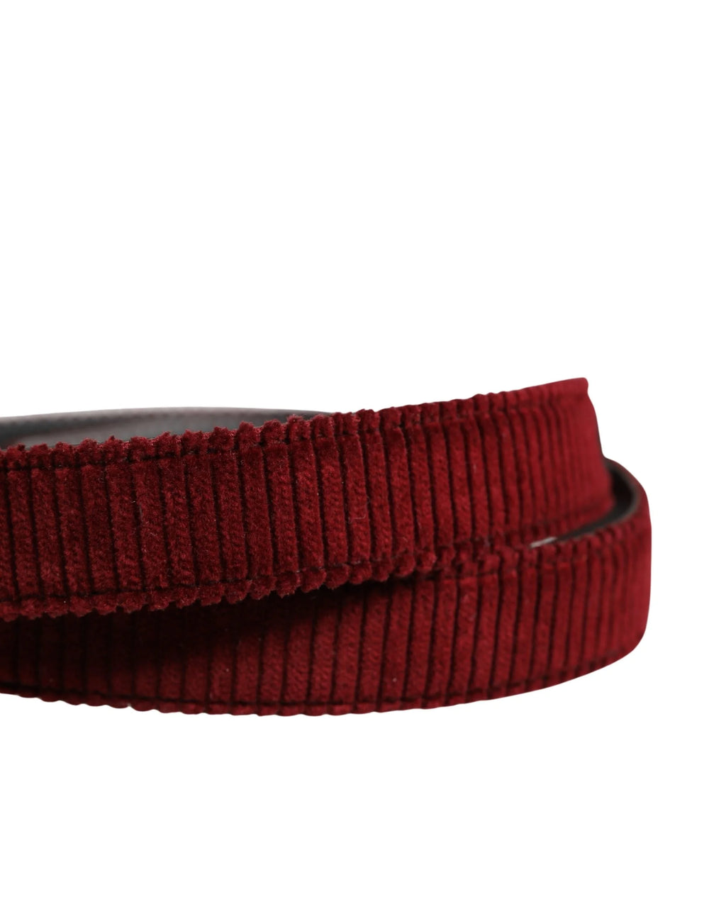 Dolce & Gabbana Men Red Velvet Leather Metal Buckle Belt - 90 cm / 36 Inches