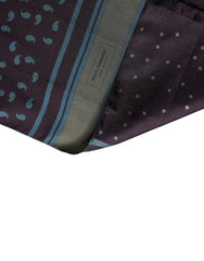 Dolce & Gabbana Men Scarf Maroon Patterned Silk Neck Foulard 132cm x 33cm