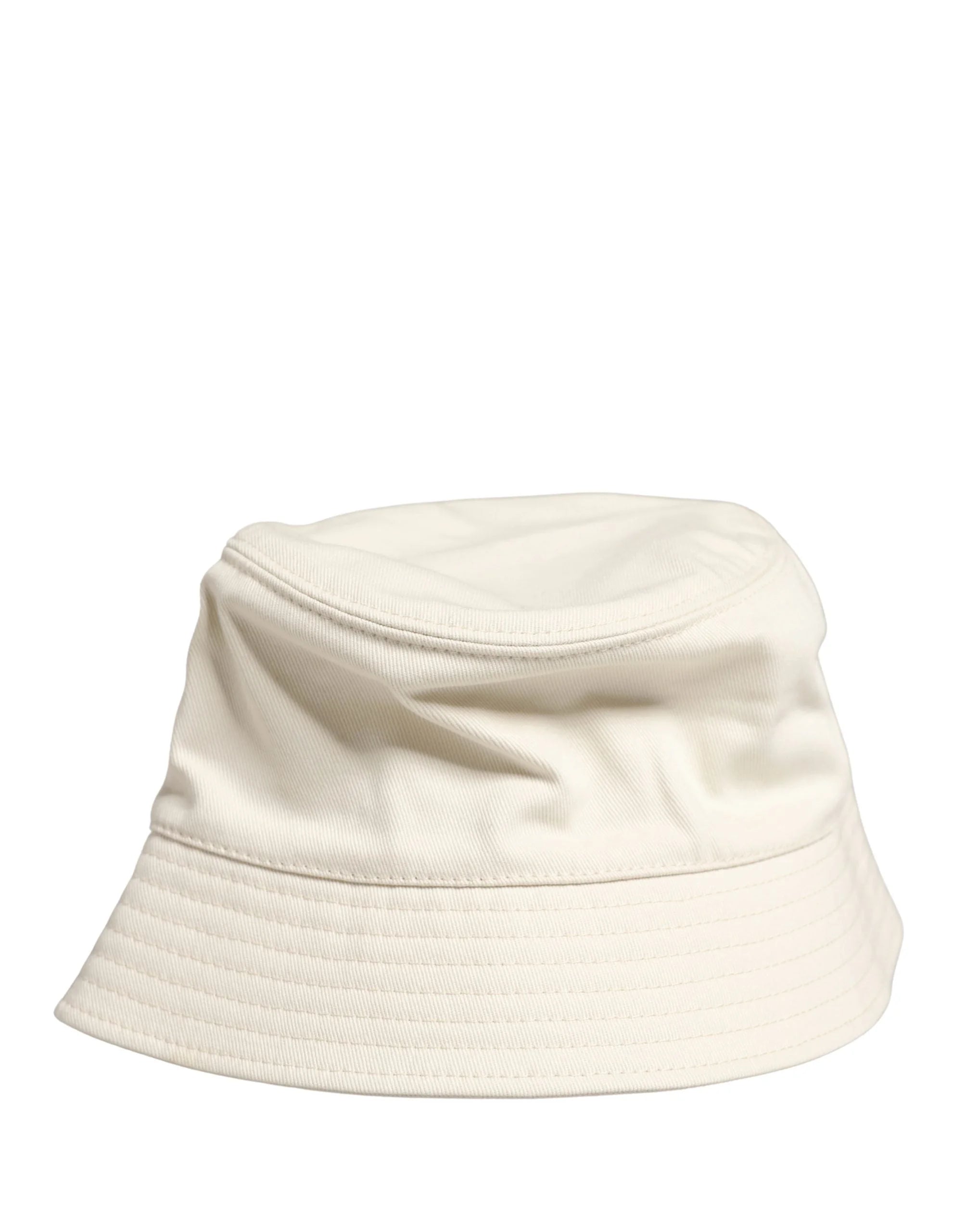 Dolce & Gabbana Men White Cotton Bucket Fisherman Capello Hat - 59 cm|L - Bucket Hats