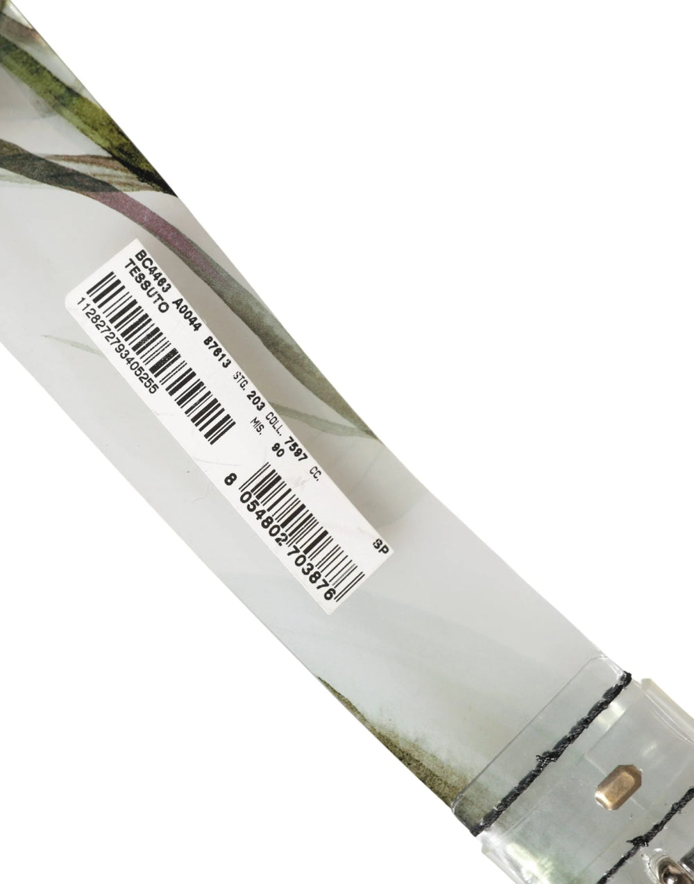 Dolce & Gabbana Men White Floral PVC Silver Metal Buckle Belt - 90 cm / 36 Inches