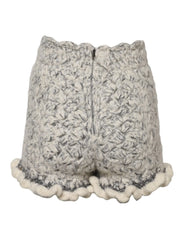 Dolce & Gabbana Metallic Bouclé Knit Cashmere Ruffled Shorts - IT38 | XS - Short Trousers