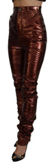 Dolce & Gabbana Metallic Bronze High Waist Skinny Jeans - IT40|S - Jeans
