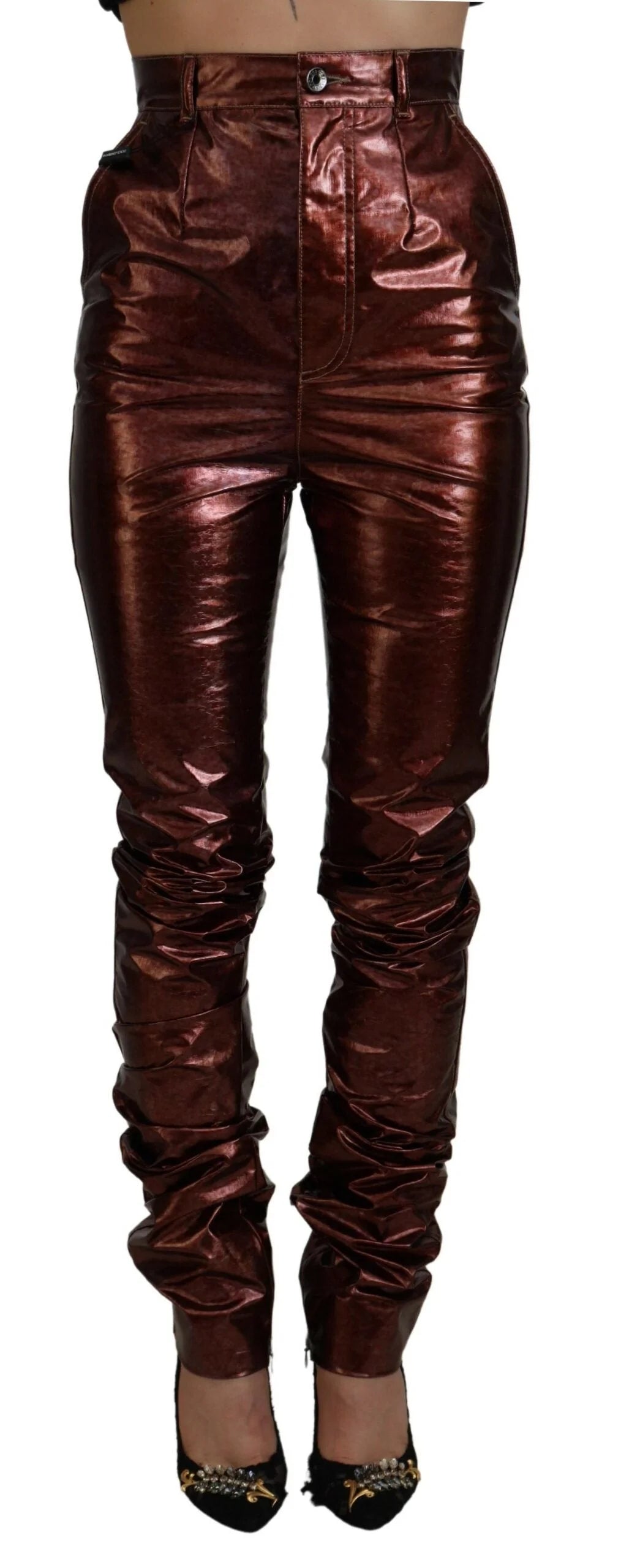 Dolce & Gabbana Metallic Bronze High Waist Skinny Jeans - IT40|S - Jeans