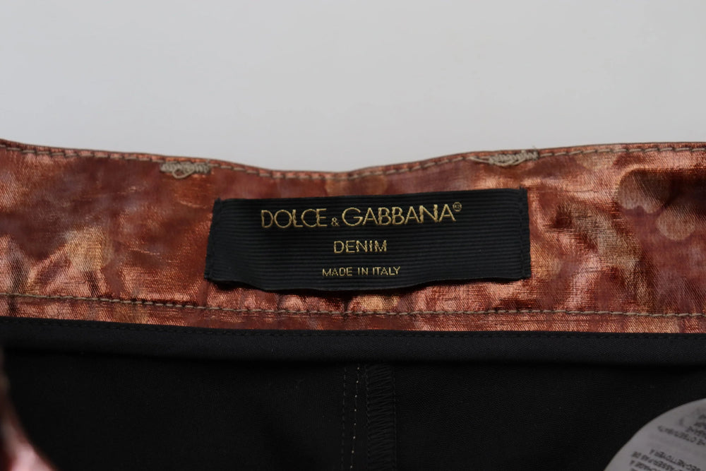 Dolce & Gabbana Metallic Bronze High Waist Skinny Jeans - IT40|S - Jeans