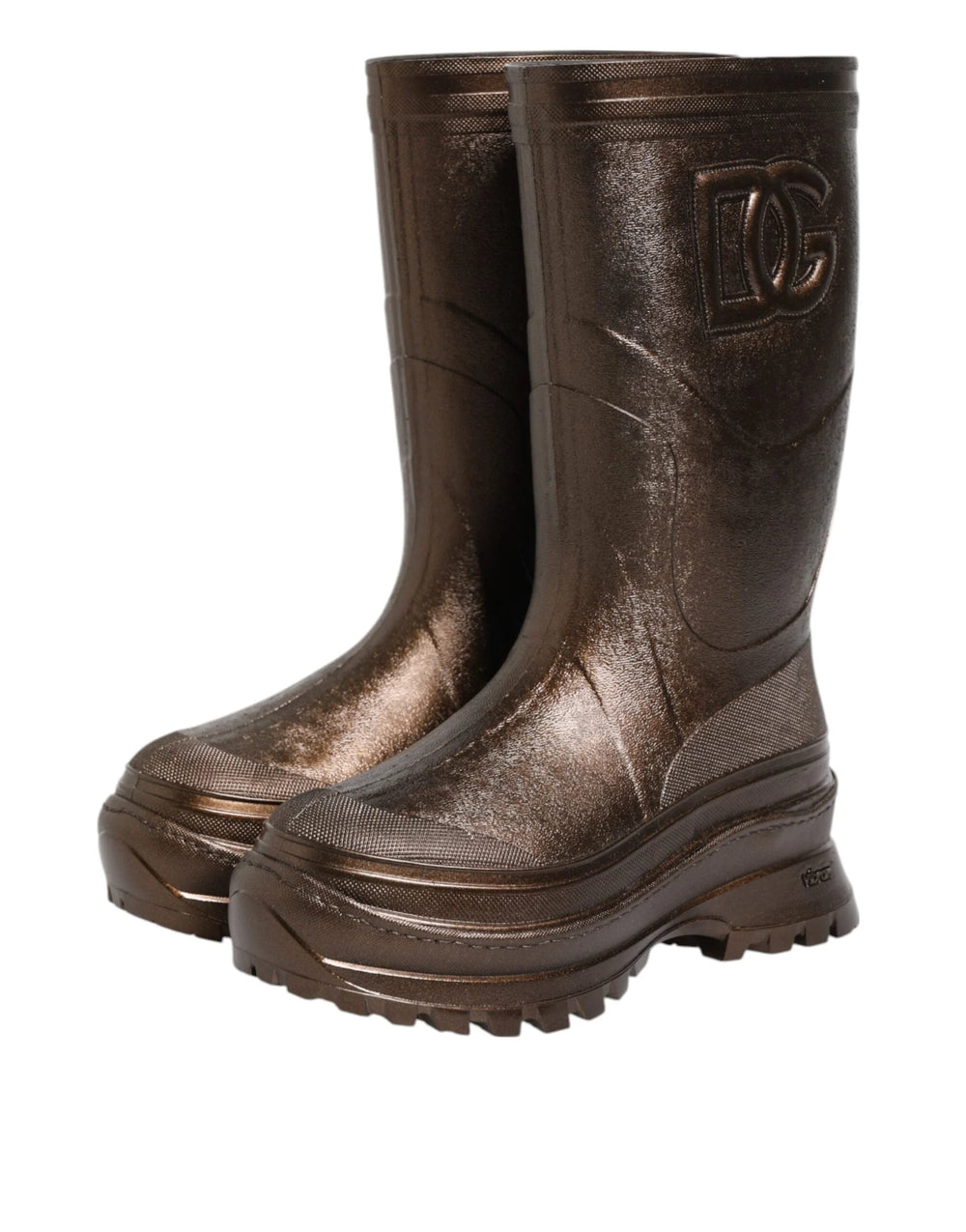 Dolce & Gabbana Metallic Bronze Pull On Rain Boots Shoes - EU41/US10.5 - Boots