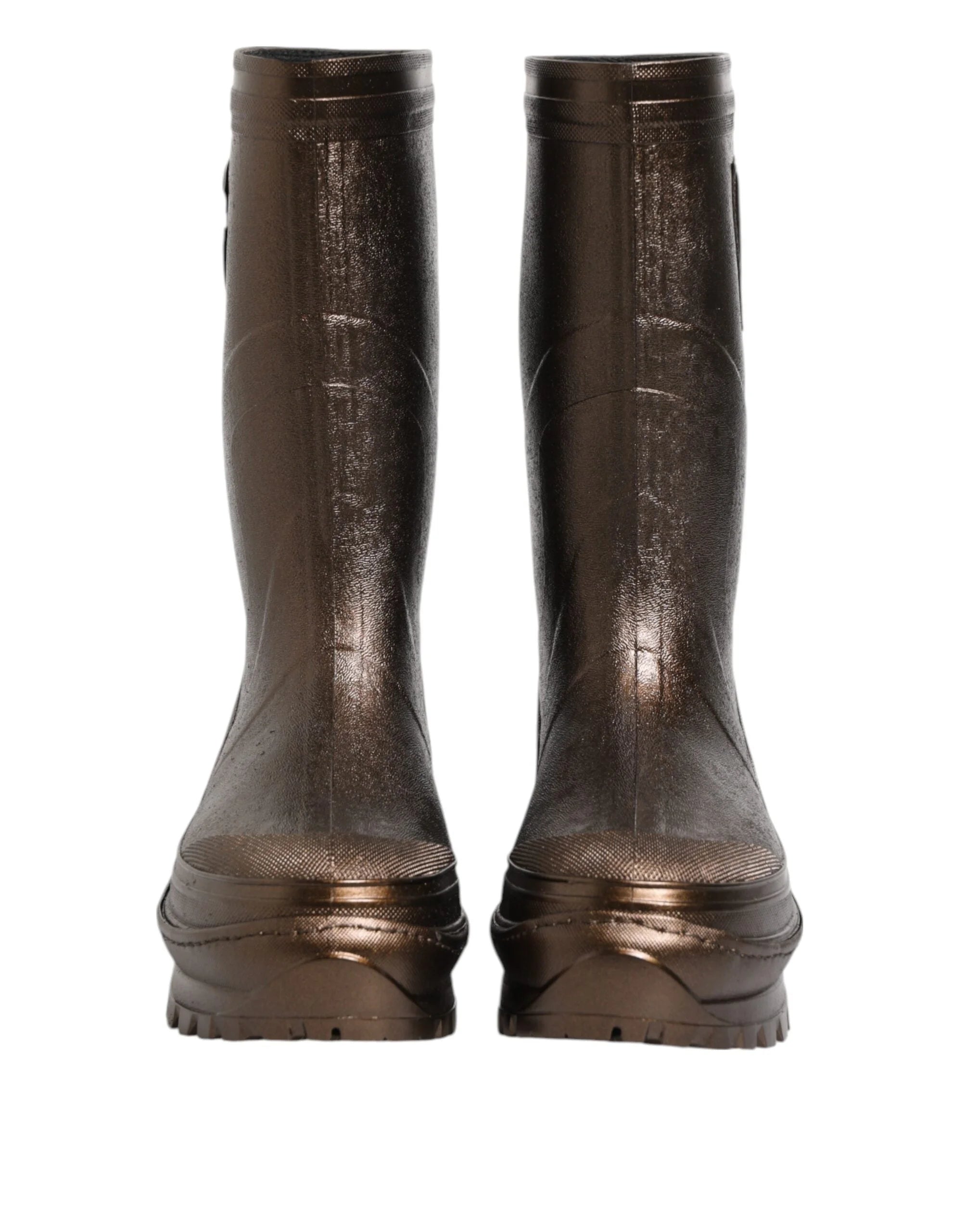 Dolce & Gabbana Metallic Bronze Pull On Rain Boots Shoes - EU41/US10.5 - Boots