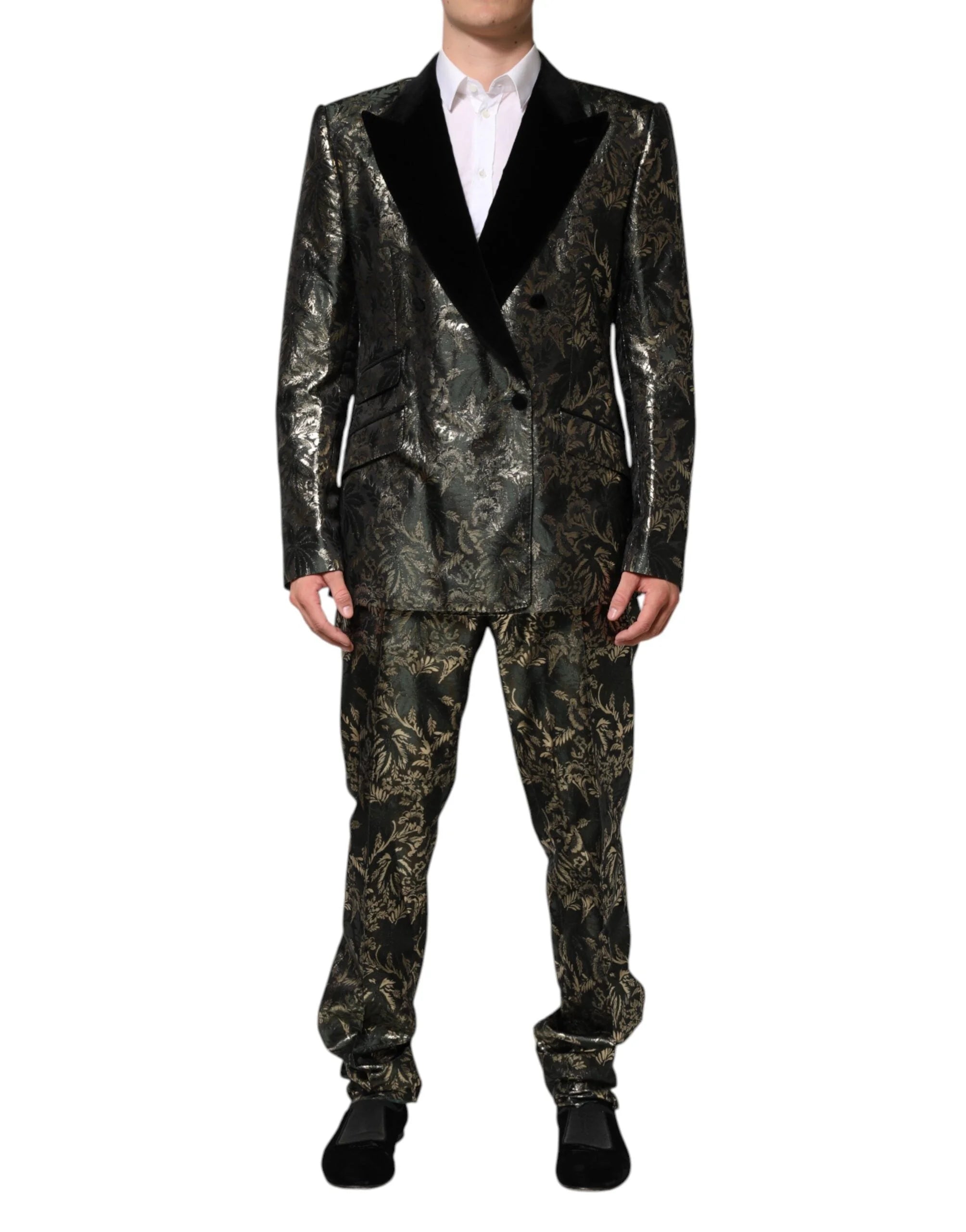 Dolce & Gabbana Metallic Floral Jacquard Silk 2 Piece Suit - IT56 | XXL - Tuxedos