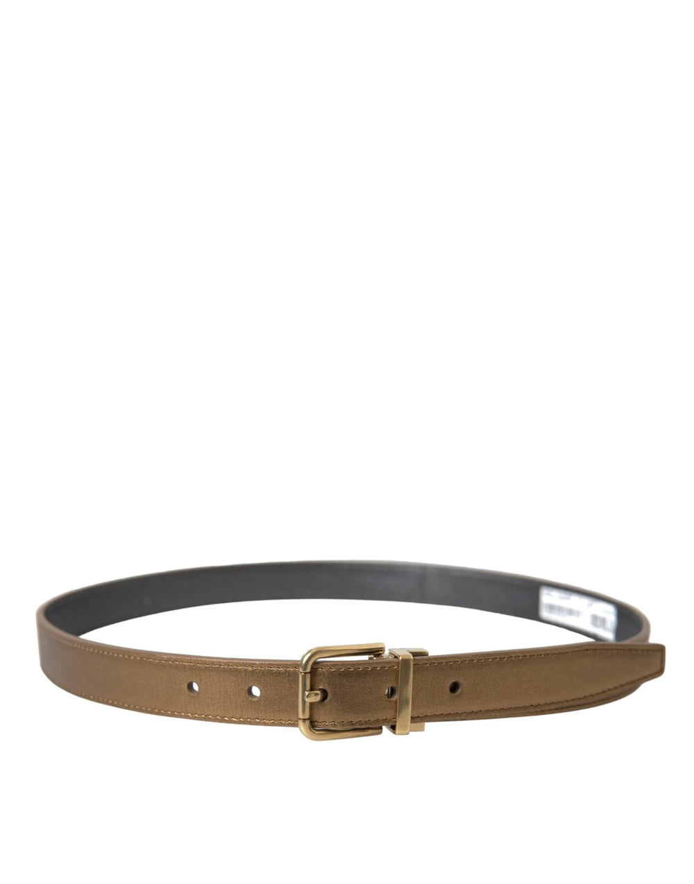 Dolce & Gabbana Metallic Gold Calf Leather Metal Buckle Belt - 85 cm / 34 Inches - Belts