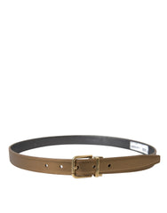 Dolce & Gabbana Metallic Gold Calf Leather Metal Buckle Belt - 85 cm / 34 Inches - Belts