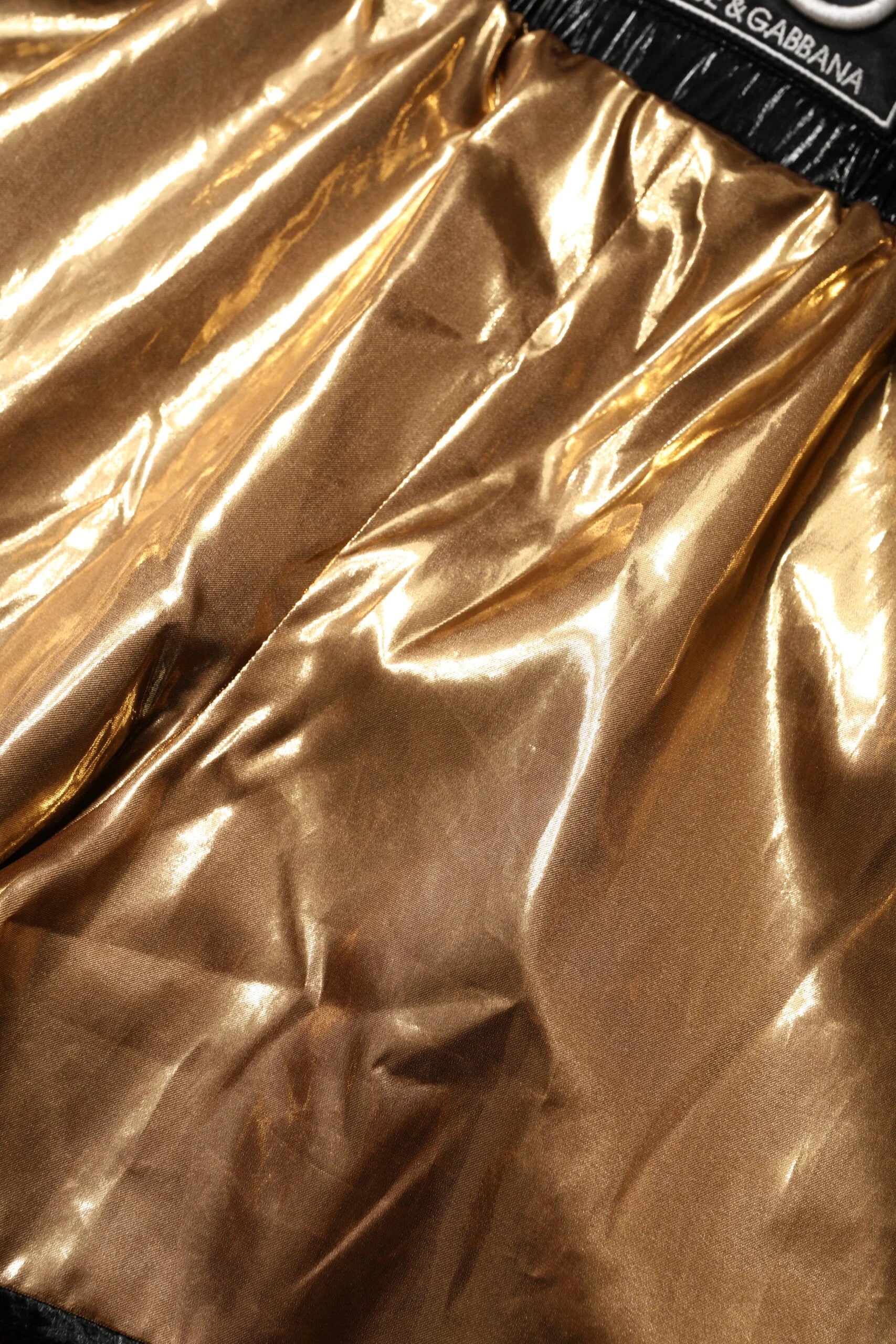 Dolce & Gabbana Metallic Gold High Waist Women Hotpants Short - IT42|M - Short Trousers