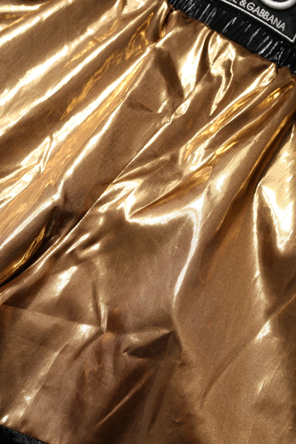 Dolce & Gabbana Metallic Gold High Waist Women Hotpants Short - IT42|M - Short Trousers