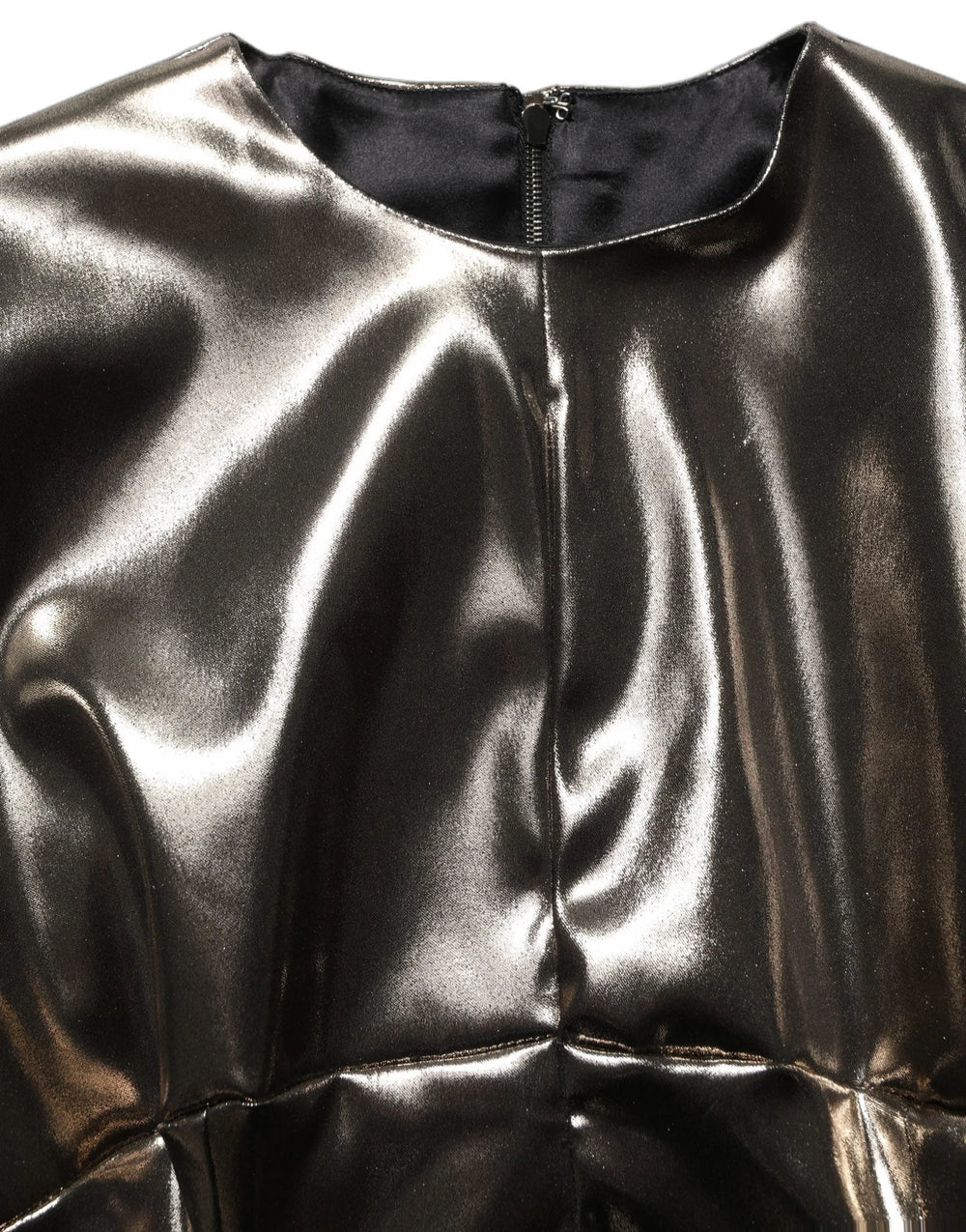 Dolce & Gabbana Metallic Gold Polyester LongSleeve Maxi Dress - IT40|S