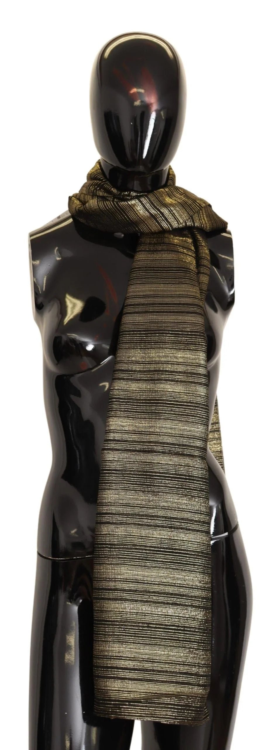 Dolce & Gabbana Metallic Gold Silk Stretch Shawl Wrap Scarf - Scarves & Shawls