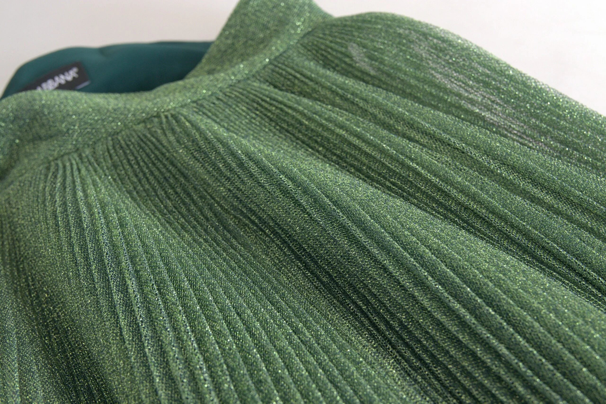 Dolce & Gabbana Metallic Green High Waist A-line Pleated Skirt - Skirts