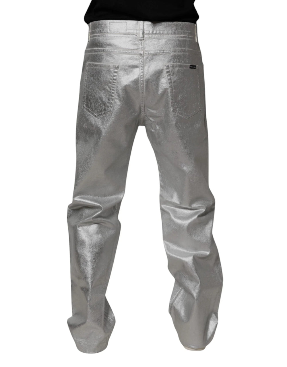 Dolce & Gabbana Metallic Silver Cotton Straight Denim Jeans - IT48 | M - Jeans