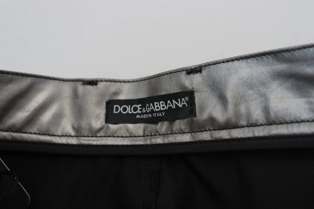 Dolce & Gabbana Metallic Silver High Waist Skinny Pants - IT40|S - Trousers
