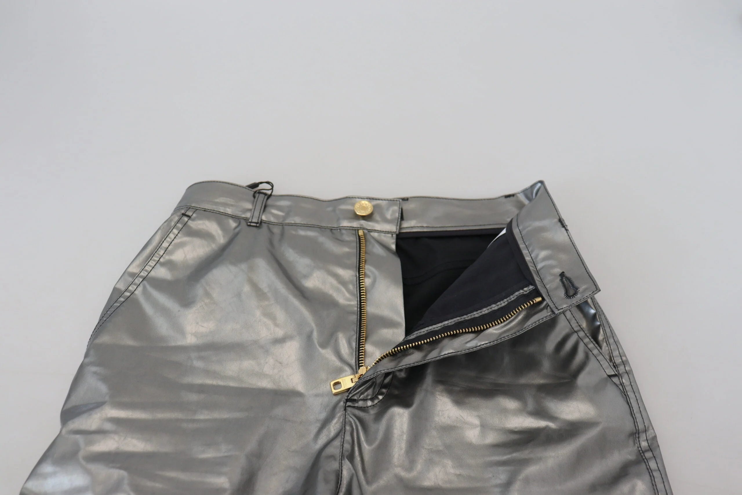 Dolce & Gabbana Metallic Silver High Waist Skinny Pants - IT40|S - Trousers