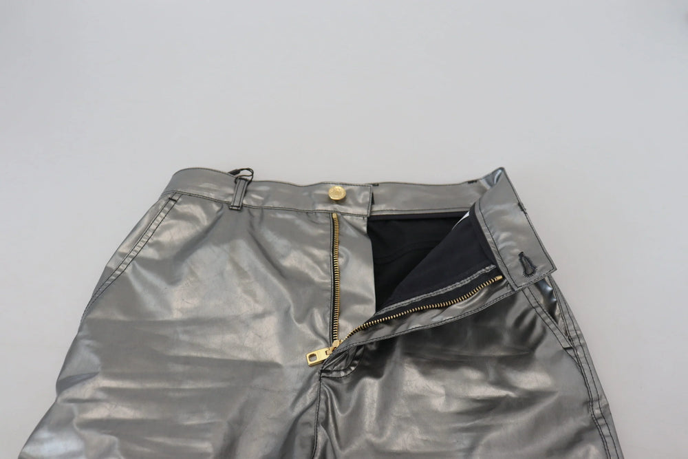Dolce & Gabbana Metallic Silver High Waist Skinny Pants - IT40|S - Trousers