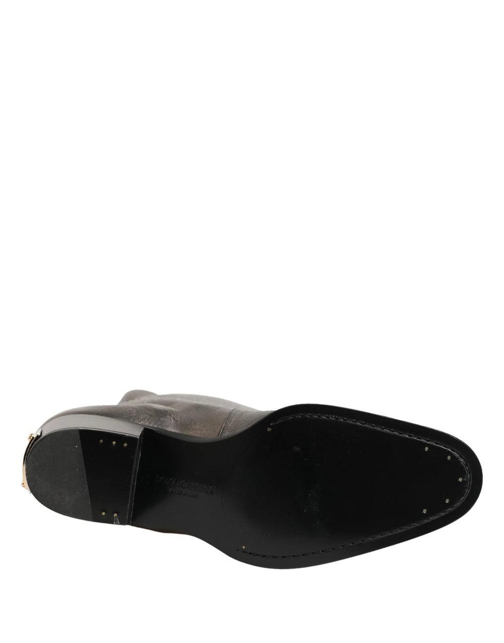 Dolce & Gabbana Metallic Silver Leather Knee High Boots Shoes - EU44/US11