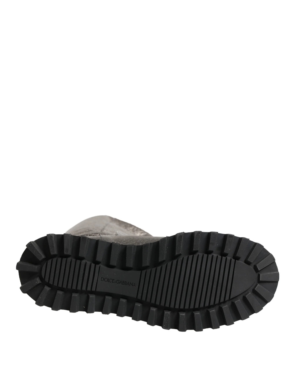 Dolce & Gabbana Metallic Silver Leather Mid Calf Boots Shoes - EU44/US11