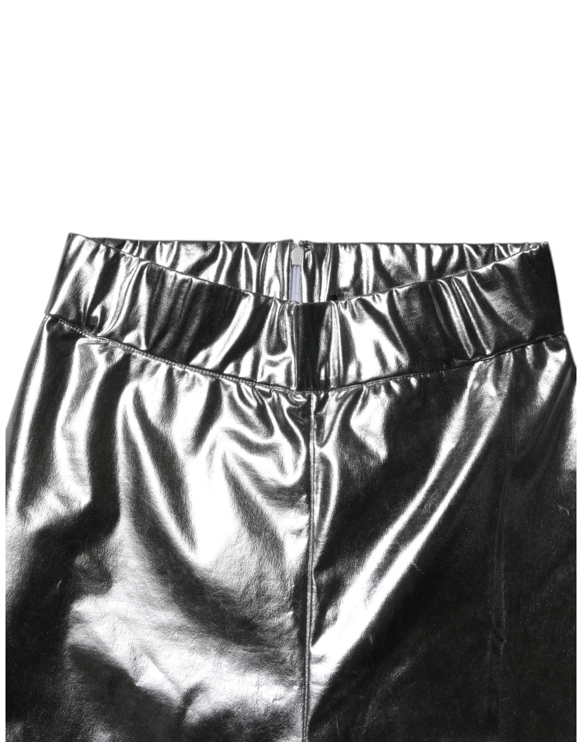 Dolce & Gabbana Metallic Silver Polyester Slim Fit Leggings Pants - IT38 | XS - Leggings