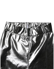 Dolce & Gabbana Metallic Silver Polyester Slim Fit Leggings Pants - IT38 | XS - Leggings