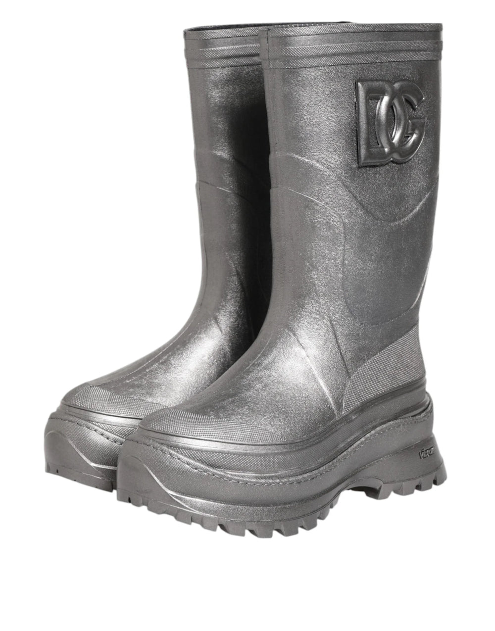 Dolce & Gabbana Metallic Silver Pull On Rain Boots Shoes - EU42/US9 - Boots