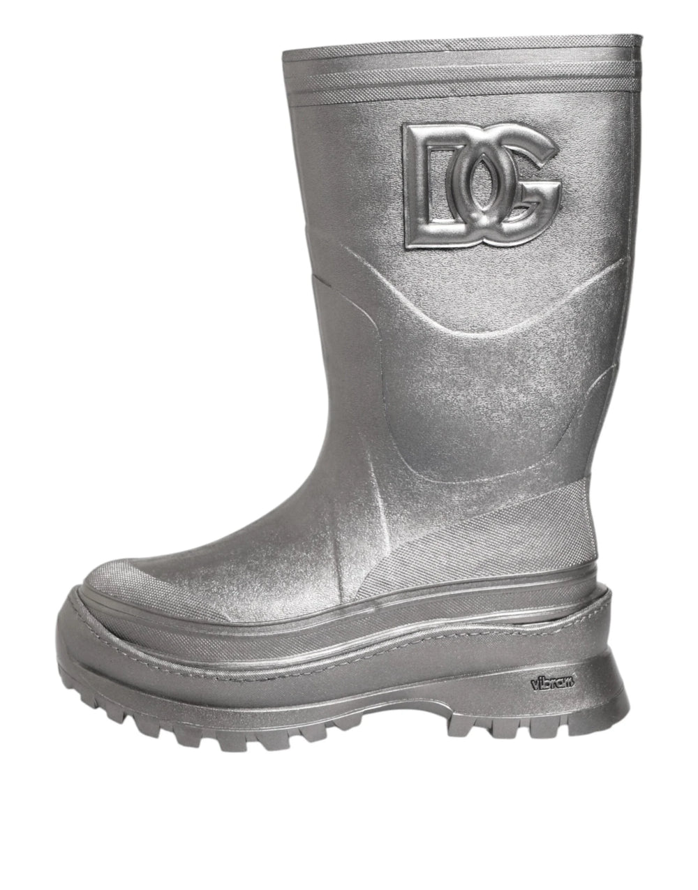 Dolce & Gabbana Metallic Silver Pull On Rain Boots Shoes - EU42/US9 - Boots